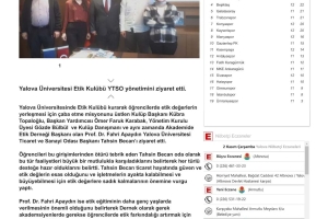 Yalova Üniversitesi Etik Kulübünden Yalova Ticaret ve Sanayi Odasına Ziyaret