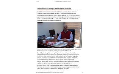 Yükseköğretimde Etik Sorunlara Yönelik Öneriler Raporu (YER)-1