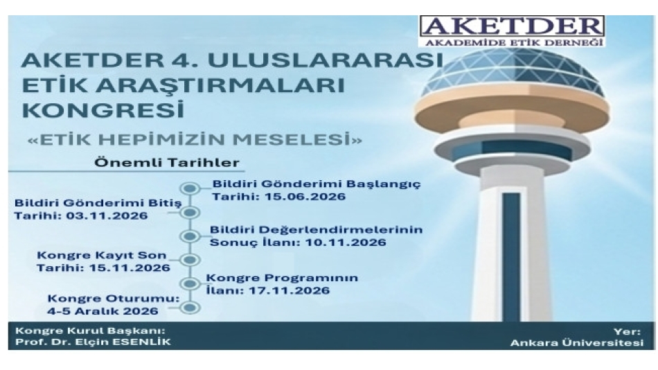AKETDER 4. ULUSLARARASI ETİK ARAŞTIRMALARI KONGRESİ