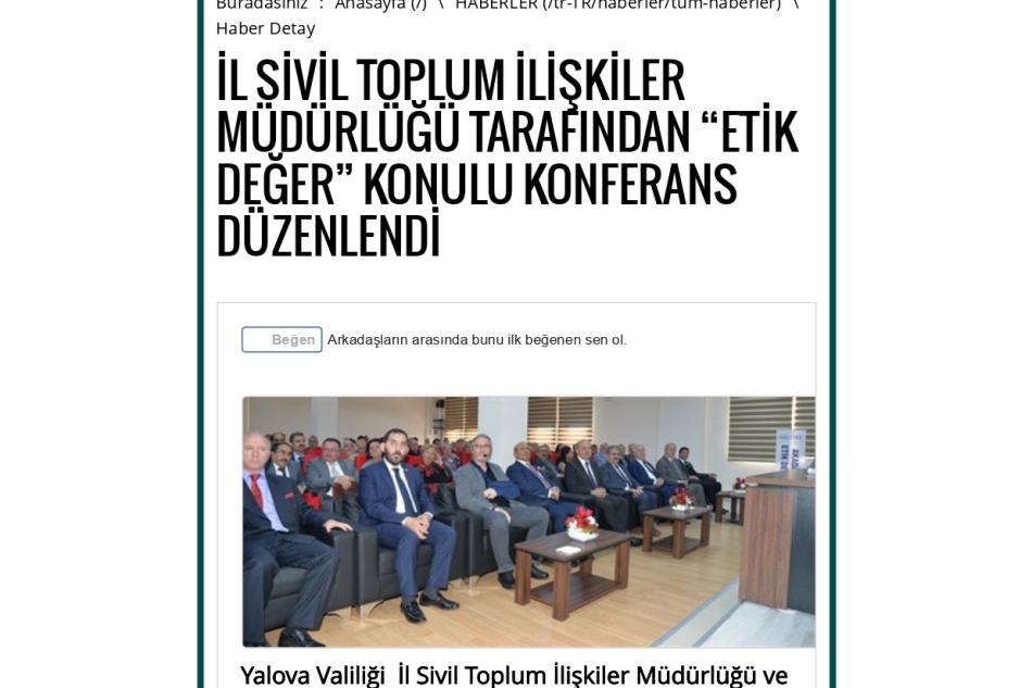 “ETİK DEĞER” SEMİNERİ